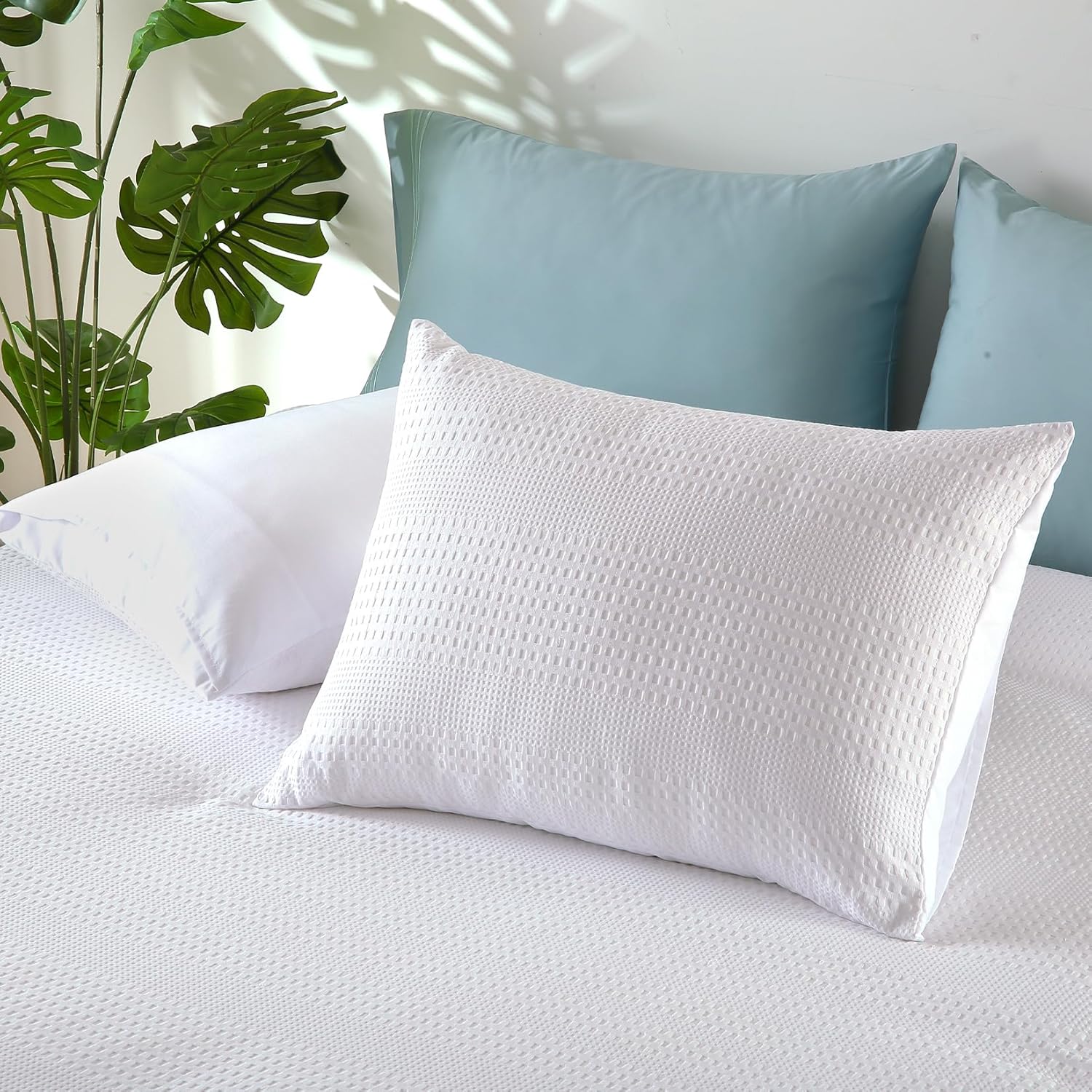 Waffle Weave Duvet Cover Set - 3 Pcs. Textured & Breathable